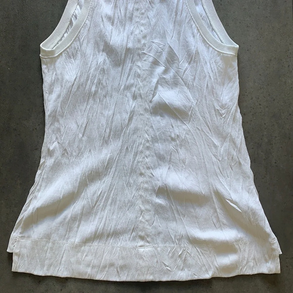 Helmut Lang Optic White Crinkle Tank Top Size L - Picture 10 of 14
